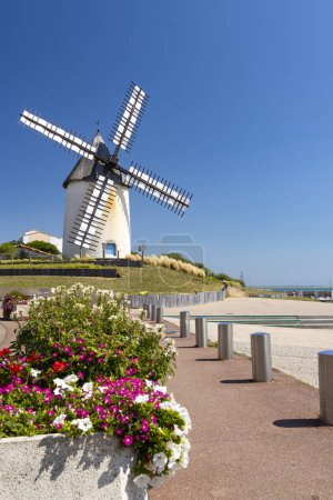 Photo for Windmill in Jard sur Mer, Pays de la Loire, France - Royalty Free Image