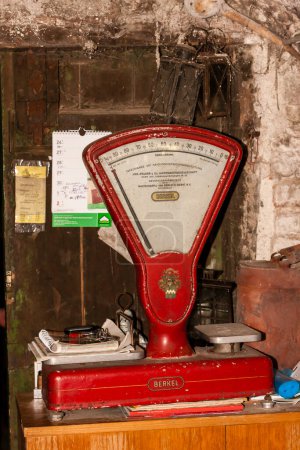 Photo for Still life of red old fashioned scale - Royalty Free Image