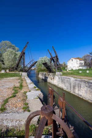 Photo for Vincent van Gogh bridge (Pont Van-Gogh, Langlois Bridge) near Arles, Provence, France - Royalty Free Image