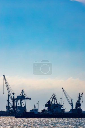 Photo for Port and industrial zone in Taranto, Apulia, Italy - Royalty Free Image