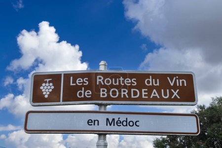Photo for Wine road in Medoc, Bordeaux, Aquitaine, France - Royalty Free Image