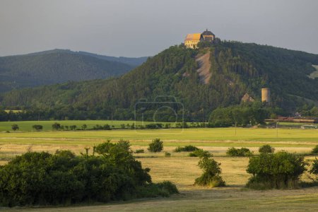 Photo for Tocnik castle with Zebrak ruins, Middle Bohemia, Czech Republic - Royalty Free Image
