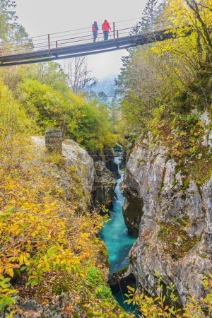 Foto de Gran Garganta de Soca (Velika korita Soce), Parque Nacional Triglavski, Eslovenia - Imagen libre de derechos