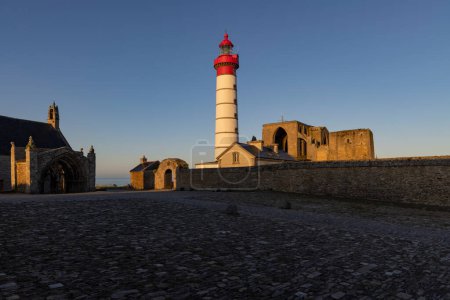 Photo for Saint-Mathieu Lighthouse, Pointe Saint-Mathieu in Plougonvelin, Finistere, France - Royalty Free Image