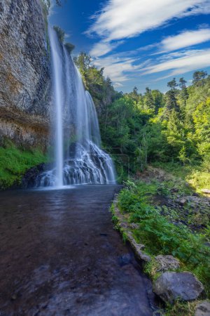 Photo for Waterfall Cascade de la Beaume near Agizoux, Haute-Loire, France - Royalty Free Image