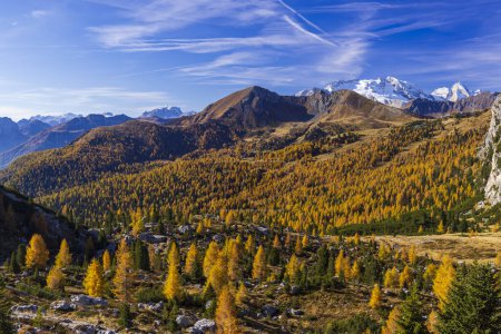 Foto de Landscape near Livinallongo del Col di Lana and Valparola Pass, Dolomites Alps, South Tyrol, Italy - Imagen libre de derechos