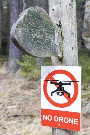 Photo for Sign with no drone picture - Royalty Free Image