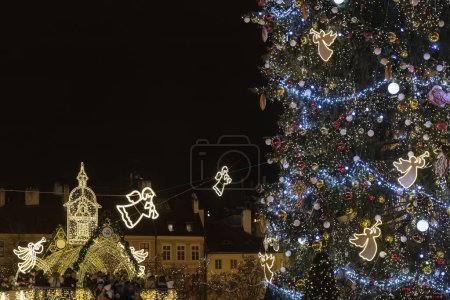 Photo for Old Town Square at Christmas time, Prague, Czech Republic - Royalty Free Image