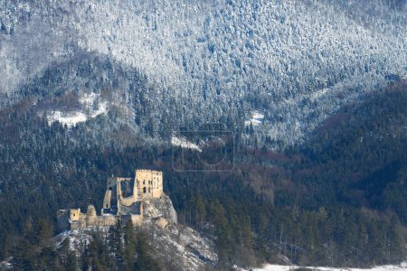 Foto de Ruinas de Likava cerca de Ruzomberok en las montañas Chocske, Eslovaquia - Imagen libre de derechos