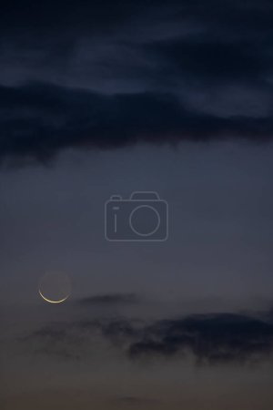 Photo for Eclipse of the moon with clouds - Royalty Free Image