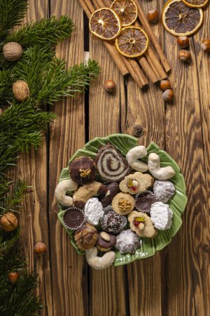 Photo for Various types of typical Czech christmas cookies - Royalty Free Image