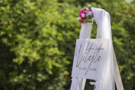 Photo for Welcome to our wedding in Czech language - Royalty Free Image