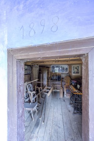 Photo for Old wooden village house, Hervartov near Bardejov, Slovakia - Royalty Free Image