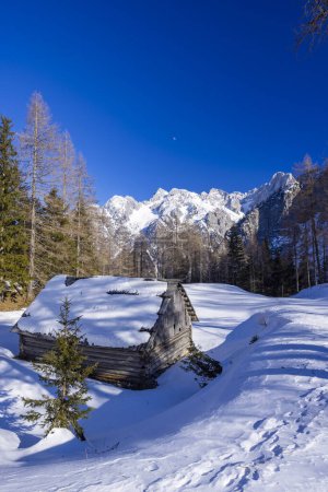 Téléchargez les photos : Paysage hivernal près de Vrsic, Parc national du Triglavski, Slovénie - en image libre de droit