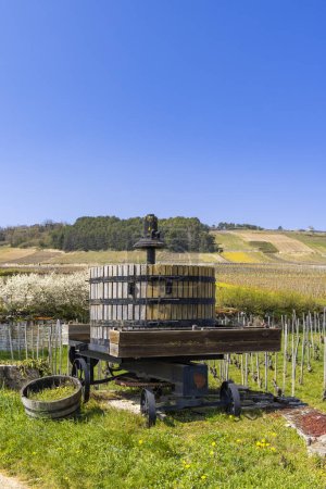 Téléchargez les photos : Ancien pressoir à vin, Côte de Nuits, Bourgogne, France - en image libre de droit