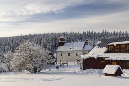 Téléchargez les photos : Paysage hivernal autour de Mala Upa, Montagnes géantes (Krkonose), Bohême orientale, République tchèque - en image libre de droit