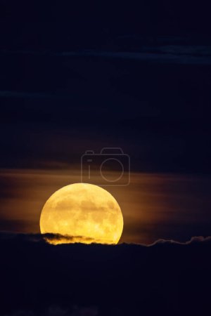 Foto de Superluna, luna llena que casi coincide con el perigeo, lo más cerca que la Luna llega a la Tierra en su órbita elíptica. - Imagen libre de derechos