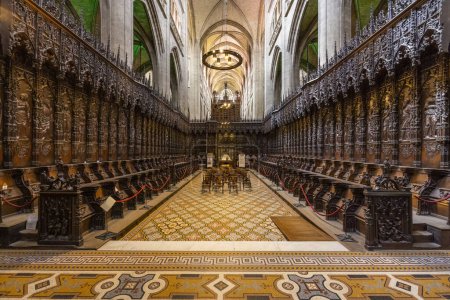 Photo for Interior of the cathedral of Sainte-Marie in Auch, Gers department, Occitanie, France - Royalty Free Image