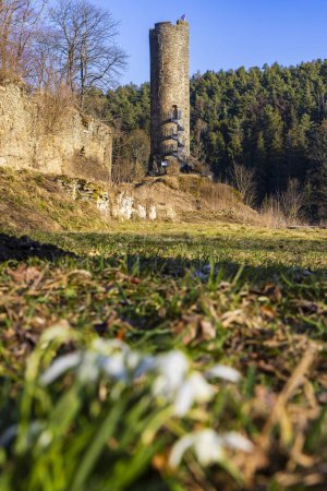 Foto de Ruinas de castillos inferiores y superiores, Podhradi cerca de As, Bohemia Occidental, República Checa - Imagen libre de derechos