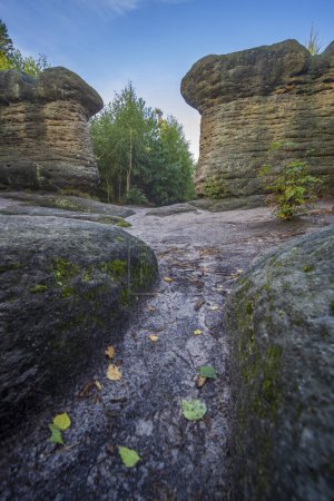 Foto de Paisaje en una reserva natural Broumovske steny, Bohemia oriental, República Checa - Imagen libre de derechos