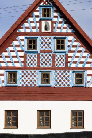 Photo for Half-timbered farmhouse, folk architecture in Milhostov, Western Bohemia, Czech Republic - Royalty Free Image