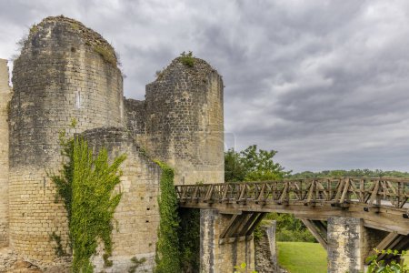 Chateau de Gencay ruins (Du Guesclin), departamento Vienne, Aquitania, Francia