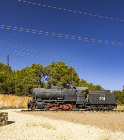 Téléchargez les photos : Machine à vapeur, plus anciennes mines de cuivre au monde, Minas de Riotinto, Espagne - en image libre de droit