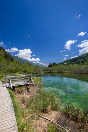 Foto de Spring landscape in Zelenci, Slovenia - Imagen libre de derechos