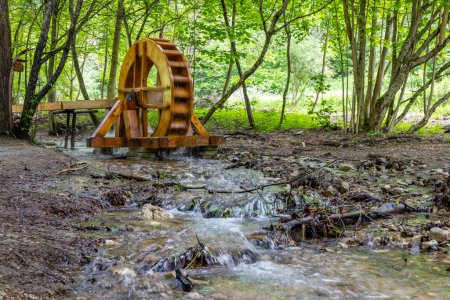 National park Muranska Planina, stream with a water mill wheel, Slovakia
