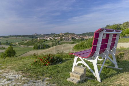 Typical vineyard near Castello di Razzano and Alfiano Natta, Barolo wine region, province of Cuneo