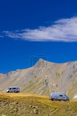 Photo for Vanlife near Route des Grandes Alpes near Col du Galibier, Savoy, France - Royalty Free Image