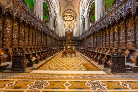 Photo for Interior of the cathedral of Sainte-Marie in Auch, Gers department - Royalty Free Image