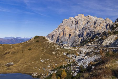 Landschaft in der Nähe von Livinallongo del Col di Lana und Valparola Pass