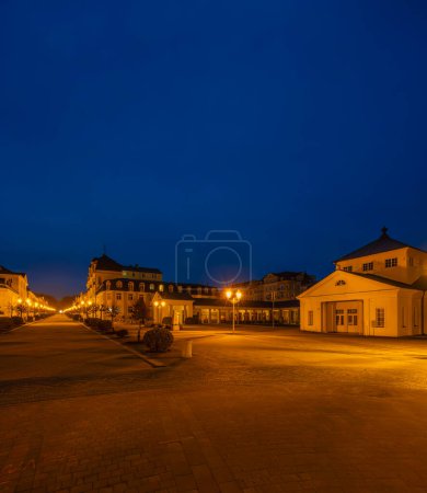 Frantiskovy lazne spa town during evening, UNESCO World Heritage Site