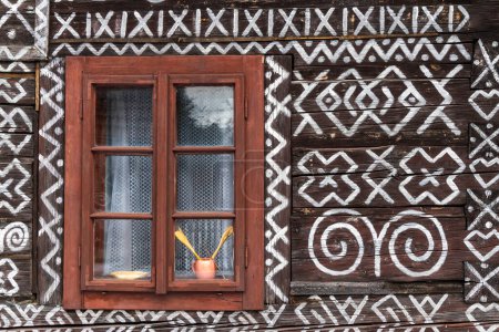 Photo for Painted folk house, UNESCO village Cicmany in Slovakia - Royalty Free Image