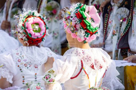 Détail du costume folklorique, Rakvice, Moravie du Sud, République tchèque