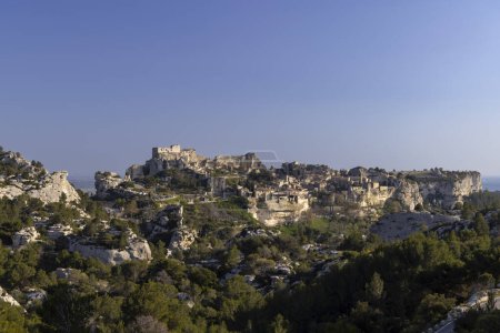 Mittelalterliche Burg und Dorf, Les Baux-de-Provence, Alpilles Berge, Provence, Frankreich
