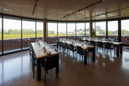 Tasting room in winery, Nervesa della Battaglia, Province Treviso, region Veneto, Italy