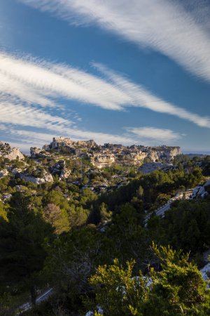 Mittelalterliche Burg und Dorf, Les Baux-de-Provence, Alpilles Berge, Provence, Frankreich