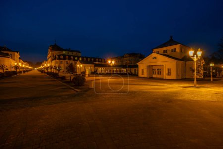 Frantiskovy lazne Kurstadt am Abend, UNESCO-Weltkulturerbe, Westböhmen, Tschechische Republik