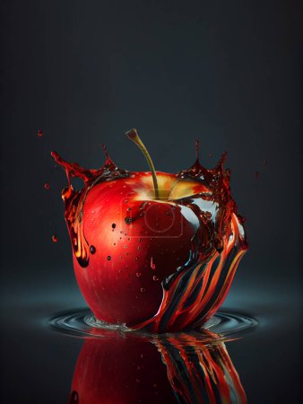 Photo for Fresh apple with splash of water. - Royalty Free Image