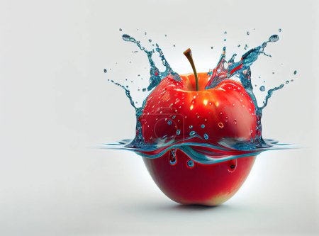 Photo for Fresh apple with splash of water. - Royalty Free Image