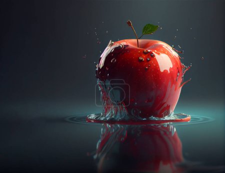 Téléchargez les photos : Fresh apple with splash of water. - en image libre de droit