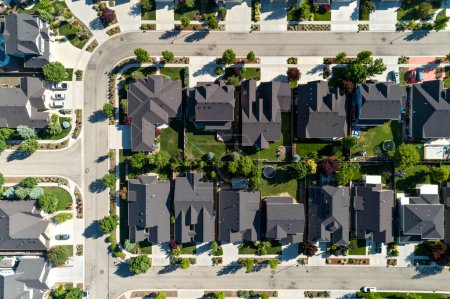 Photo for Aerial view looking straight down of a subdivision - Royalty Free Image
