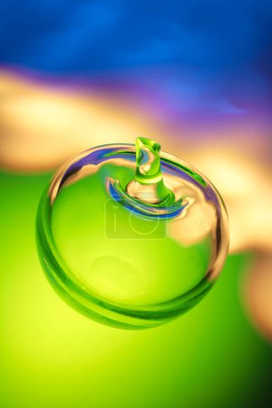 Photo for Crystal Apple on Colorful Background - Royalty Free Image