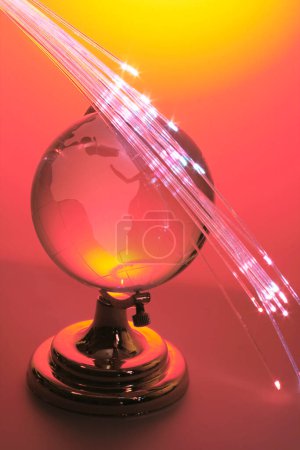 Photo for Desk Globe with Optic Fibres - Royalty Free Image