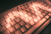 Computer Keyboard in Warm Tone Poster #652638724