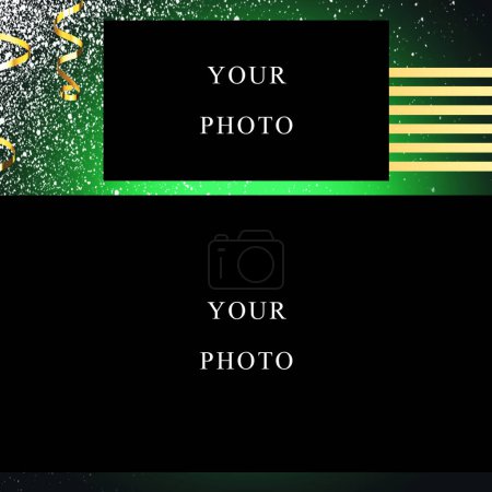 Téléchargez les photos : Nouvelle année cadre photo carré festif pour les réseaux sociaux, pour insérer vos photos - en image libre de droit