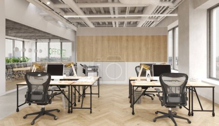 Foto de Ilustración 3D de la oficina moderna. Sueño interior. - Imagen libre de derechos