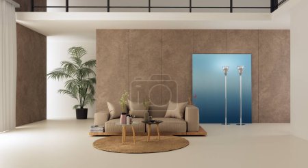 Foto de Ilustración 3D de un interior de apartamento moderno. - Imagen libre de derechos